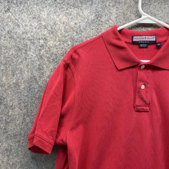 Vineyard Vines Polo Shirt Men Medium Adult Red Golf Golfer Casual Outdoors Mesh - Picture 3 of 10